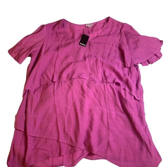 Avenue Tops - Avenue‎ Women's Tunic Top Size 20 Purple V-Neck Flutter Sleeve Blouse